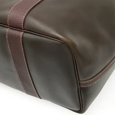 Pre-owned Hermes Amazonia Dark Brown Amazonia Leather Handbag Tote Bag ()