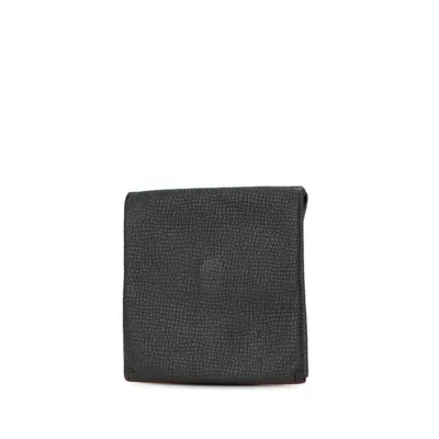 Pre-owned Hermes Bastia Black Epsom Leather Coin Purse/coin Case ()