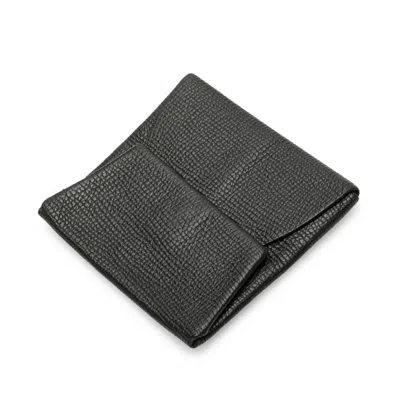 Pre-owned Hermes Bastia Black Epsom Leather Coin Purse/coin Case ()