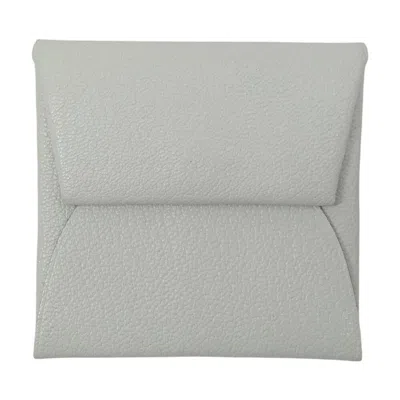 Pre-owned Hermes Bastia Blue Chevre Leather Coin Purse/coin Case ()