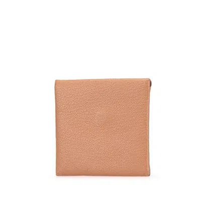 Pre-owned Hermes Bastia Brown Epsom Leather Coin Purse/coin Case ()