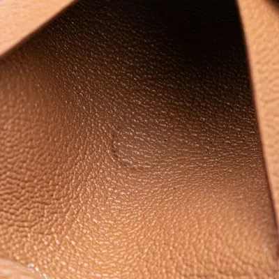 Pre-owned Hermes Bastia Brown Epsom Leather Coin Purse/coin Case ()