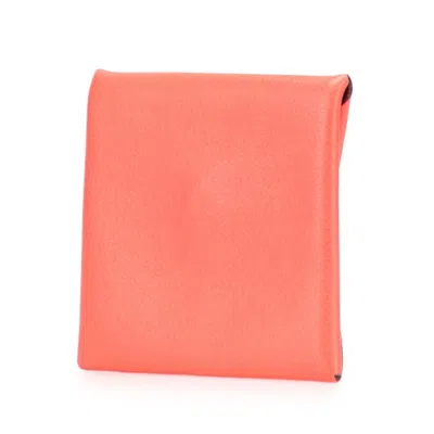 Pre-owned Hermes Bastia Pink Chevre Leather Coin Purse/coin Case ()