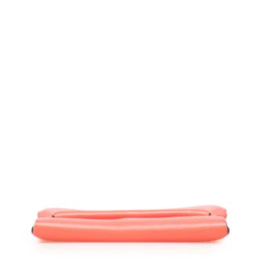 Pre-owned Hermes Bastia Pink Chevre Leather Coin Purse/coin Case ()