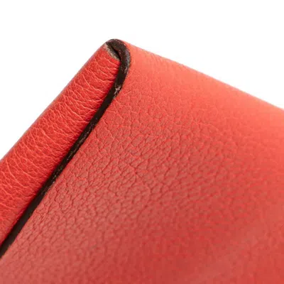 Pre-owned Hermes Bastia Pink Chevre Leather Coin Purse/coin Case ()