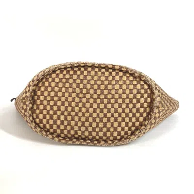 Pre-owned Hermes Beige Brown Linen Beach Bag Handbag Tote Bag () In Multi