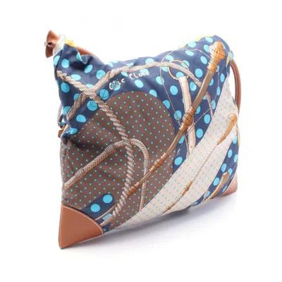 Pre-owned Hermes Beige Brown Multi-color Silk Leather Shoulder Bag ()