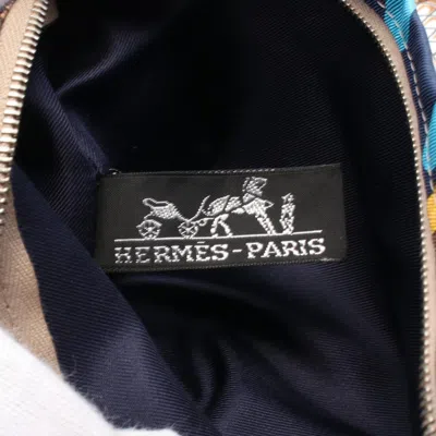 Pre-owned Hermes Beige Brown Multi-color Silk Leather Shoulder Bag ()