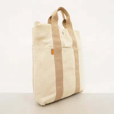 Pre-owned Hermes Beige Canvas Tote Bag () In Sand