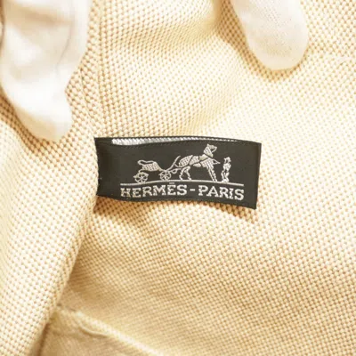 Pre-owned Hermes Beige Canvas Tote Bag () In Sand