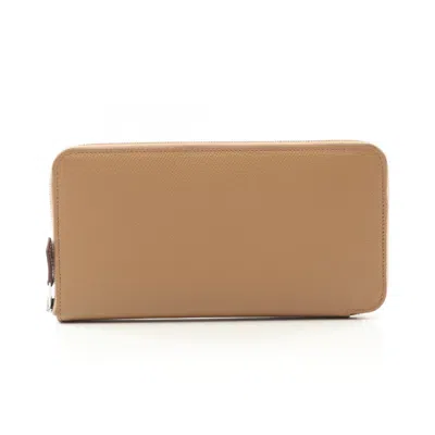 Pre-owned Hermes Beige Epsom Leather Long Wallet (bi-fold) () In Sand