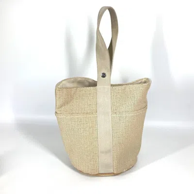 Pre-owned Hermes Beige Canvas Handbag Tote Bag () In Sand
