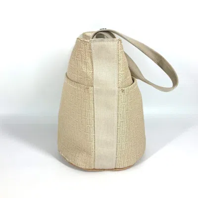 Pre-owned Hermes Beige Canvas Handbag Tote Bag () In Sand
