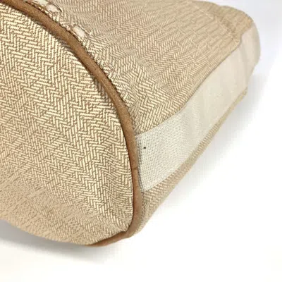 Pre-owned Hermes Beige Canvas Handbag Tote Bag () In Sand