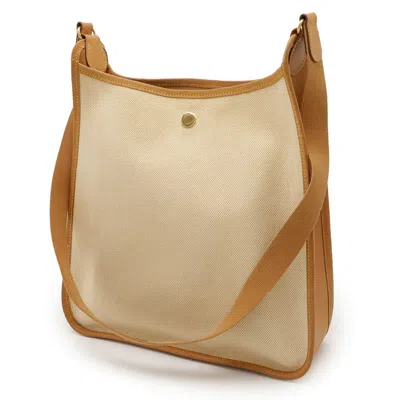 Pre-owned Hermes Beige Natural Sable Toile H Leather Shoulder Bag ()