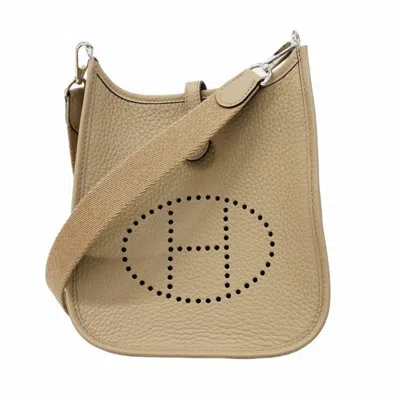 Pre-owned Hermes Beige Taurillon Clemence Leather Shoulder Bag () In Sand
