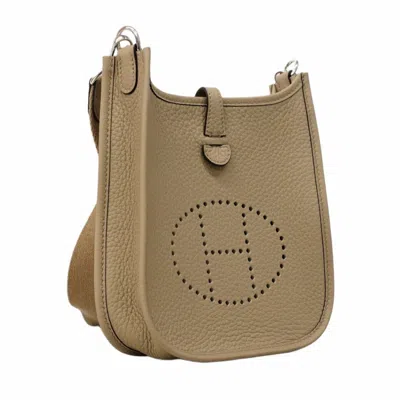 Pre-owned Hermes Beige Taurillon Clemence Leather Shoulder Bag () In Sand
