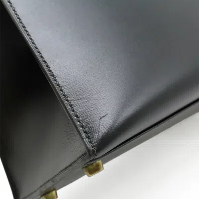 Pre-owned Hermes Black Box Calf Leather Handbag Shoulder Bag ()