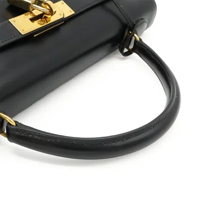 Pre-owned Hermes Black Box Calf Leather Handbag Shoulder Bag ()