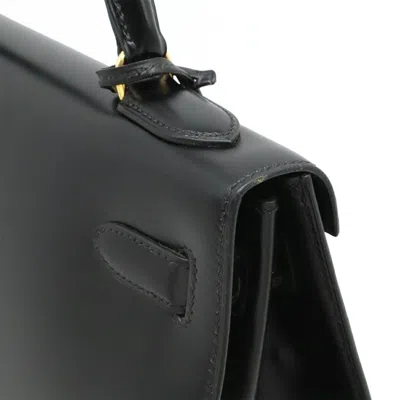 Pre-owned Hermes Black Box Calf Leather Handbag Shoulder Bag ()