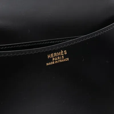 Pre-owned Hermes Black Box Calf Leather Shoulder Bag ()