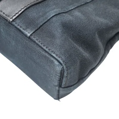 Pre-owned Hermes Black Brown Canvas Leather Tote Bag () In Multi