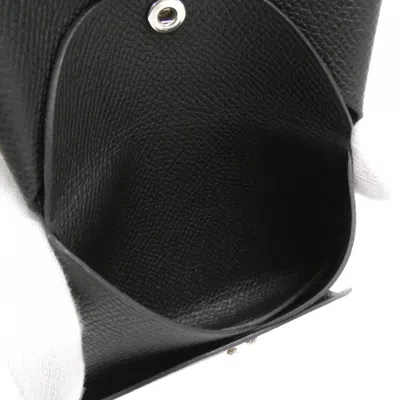 Pre-owned Hermes Black Epsom Leather Coin Purse/coin Case ()
