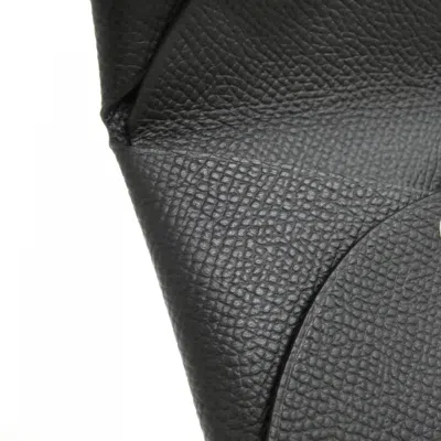 Pre-owned Hermes Black Epsom Leather Coin Purse/coin Case ()