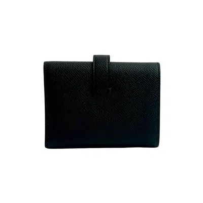 Pre-owned Hermes Black Epsom Leather Wallet (tri-fold) ()
