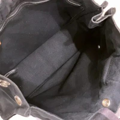 Pre-owned Hermes Black Gray Canvas Handbag Tote Bag () In Multi
