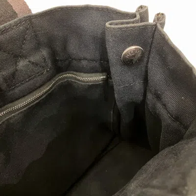 Pre-owned Hermes Black Gray Canvas Handbag Tote Bag () In Multi