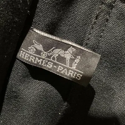 Pre-owned Hermes Black Gray Canvas Handbag Tote Bag () In Multi