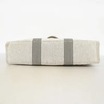 Pre-owned Hermes Black Ivory Canvas Tote Bag () In Multi