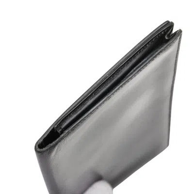 Pre-owned Hermes Black Leather Bill Wallet (bi-fold) ()