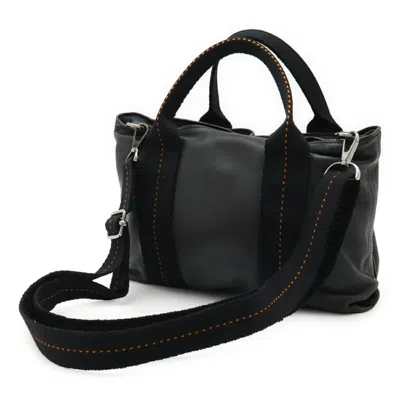 Pre-owned Hermes Black Orange Veau Derma Shoulder Bag Tote Bag () In Multi