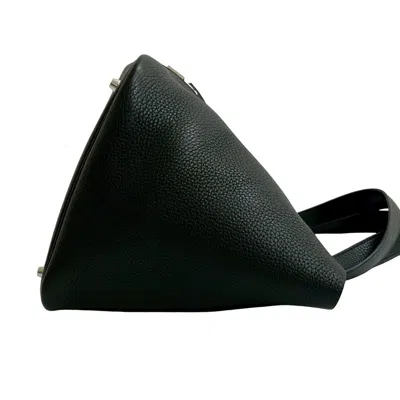 Pre-owned Hermes Black Taurillon Clemence Leather Handbag Tote Bag ()
