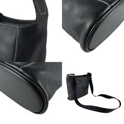 Pre-owned Hermes Black Taurillon Clemence Leather Shoulder Bag ()