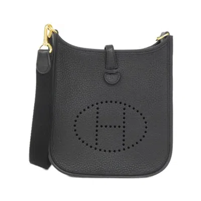 Pre-owned Hermes Black Taurillon Clemence Leather Shoulder Bag ()