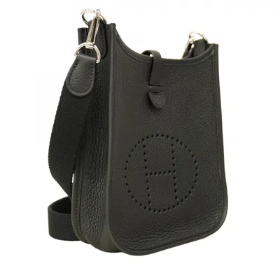 Pre-owned Hermes Black Taurillon Clemence Leather Shoulder Bag ()
