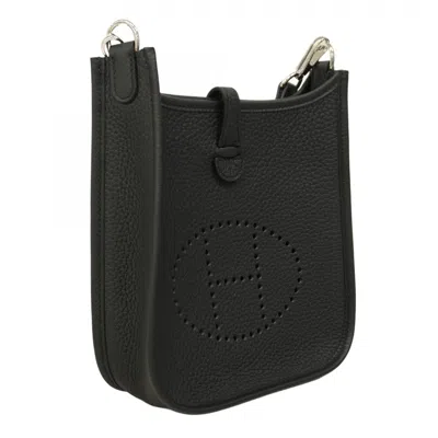 Pre-owned Hermes Black Taurillon Clemence Leather Shoulder Bag ()