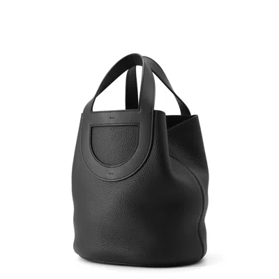 Pre-owned Hermes Black Taurillon Clemence Leather Tote Bag ()