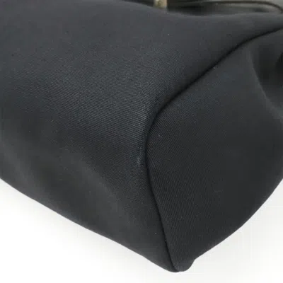 Pre-owned Hermes Black Toile Officier Leather Backpack Handbag ()