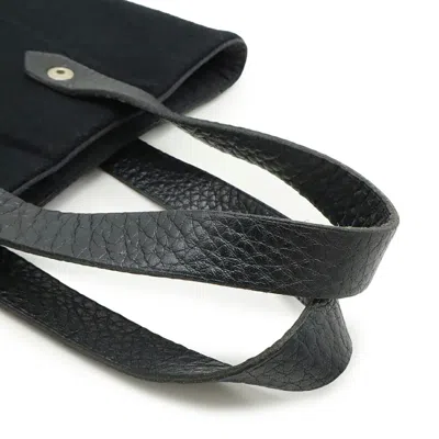 Pre-owned Hermes Black Wool Leather Handbag Shoulder Bag ()
