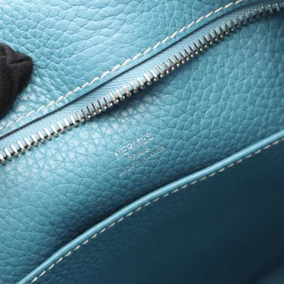 Pre-owned Hermes Blue Blue Jean Taurillon Clemence Leather Leather Shoulder Bag ()