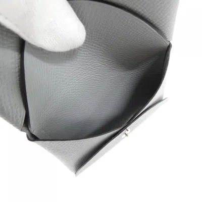 Pre-owned Hermes Blue Gray Epsom Leather Coin Purse/coin Case () In Multi