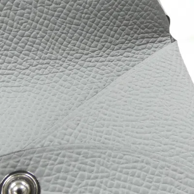 Pre-owned Hermes Blue Gray Epsom Leather Coin Purse/coin Case () In Multi