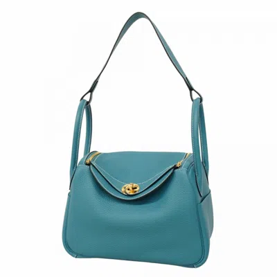 Pre-owned Hermes Blue Jean Taurillon Clemence Leather Handbag ()