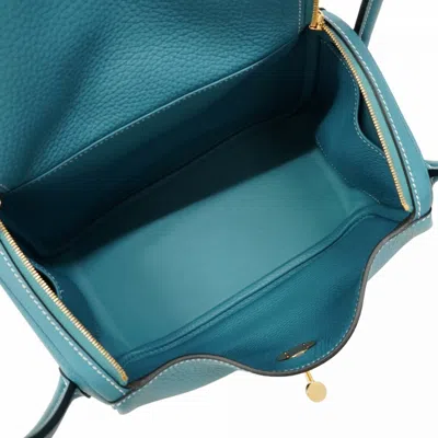 Pre-owned Hermes Blue Jean Taurillon Clemence Leather Handbag ()