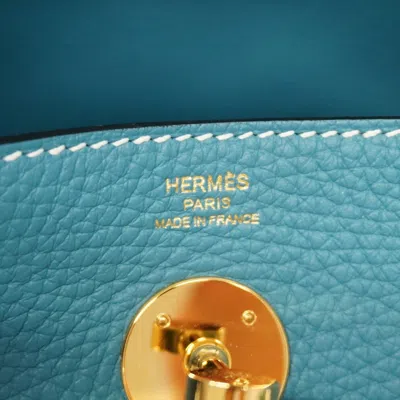 Pre-owned Hermes Blue Jean Taurillon Clemence Leather Handbag ()
