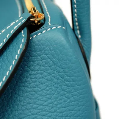 Pre-owned Hermes Blue Jean Taurillon Clemence Leather Handbag ()